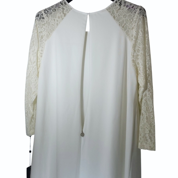 Tommy Hilfiger Lace-Sleeve A-Line Ivory Dress Size 18W NWT - Picture 7 of 14